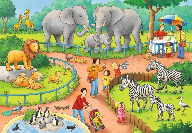 Ravensburger: puzzle 2 in 1 - una giornata allo zoo