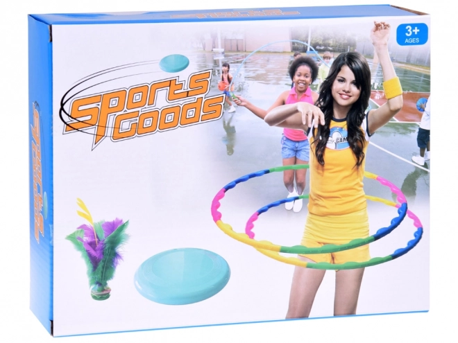 Set sportivo per bambini 5 in 1 con hula hoop, disco, corda per saltare, palline e volano