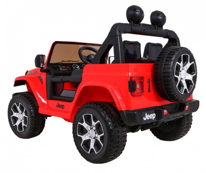 Jeep Wrangler Rubicon a batteria per bambini Rosso + telecomando + radio MP3 LED + ruote EVA