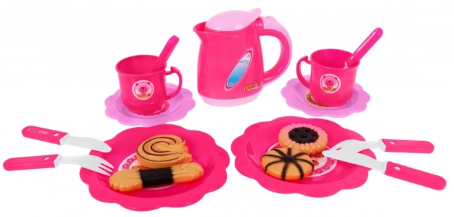 Set di organizzazione festa per bambini 3+ rosa torta con dolcetti e candela interattiva