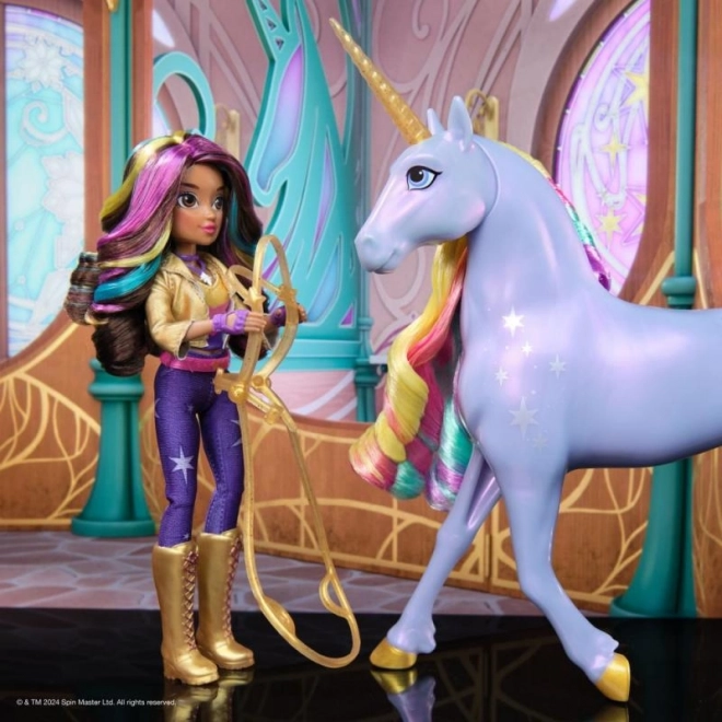 Accademia Unicorno Unicorno Luminoso Wildstar Con Bambola Sophia 24cm