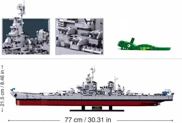 Kit di costruzione Sluban Nave da battaglia USS Missouri 1:350
