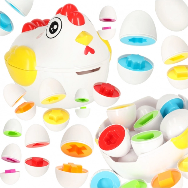 Puzzle educativo Gallina con smistatore di forme delle uova