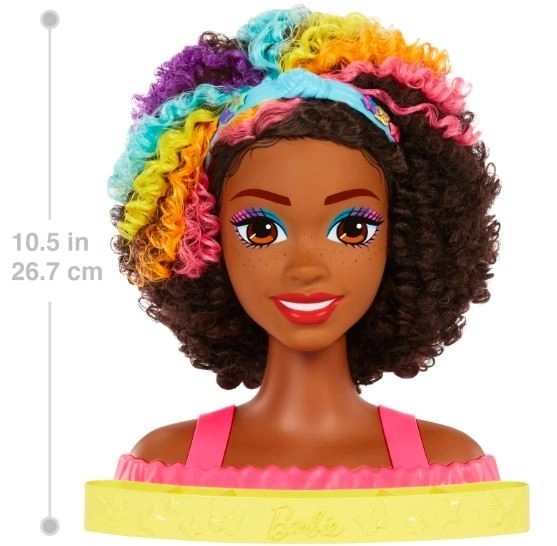 Testa per acconciature Barbie Arcobaleno Neon Ricci