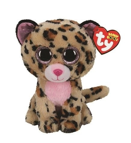 Peluches Ty Leopardo marrone e rosa Livvie 24 cm