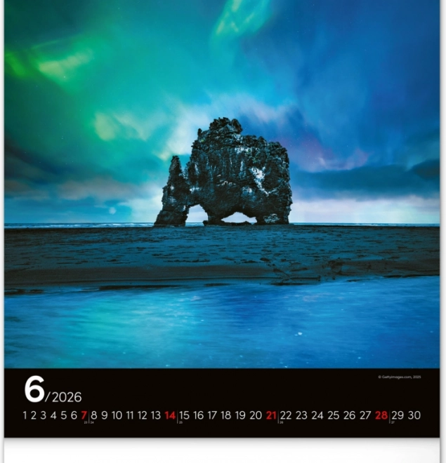 Calendario da parete Aurora Boreale 2026