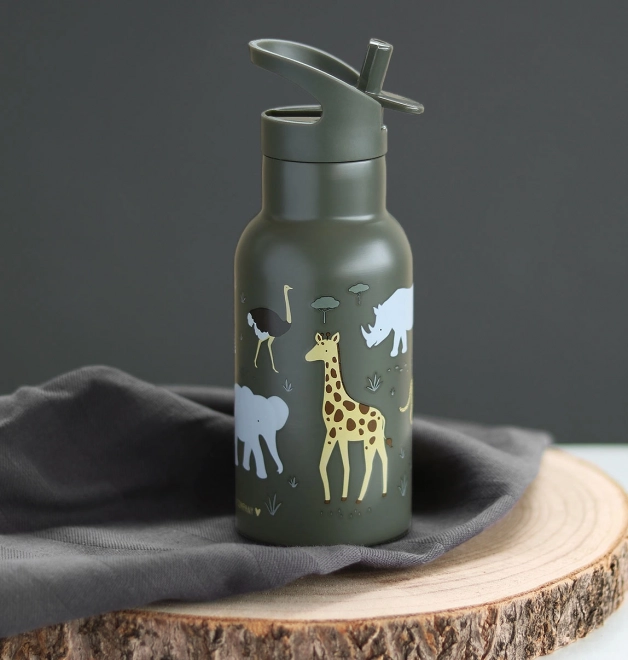 A Little Lovely Company Bottiglia in acciaio inox 500 ml – Animali della savana