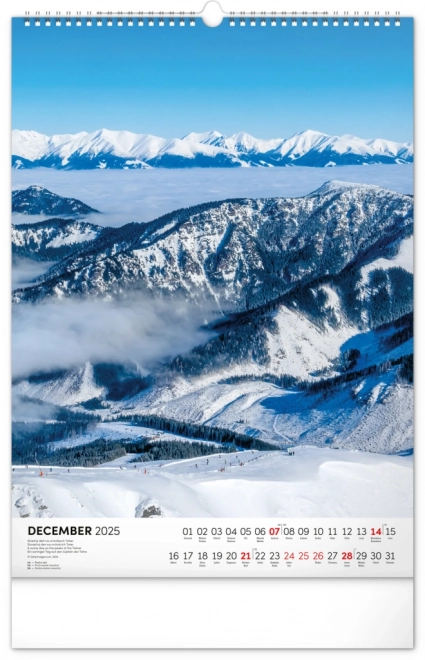 Calendario da parete Tatry 2025