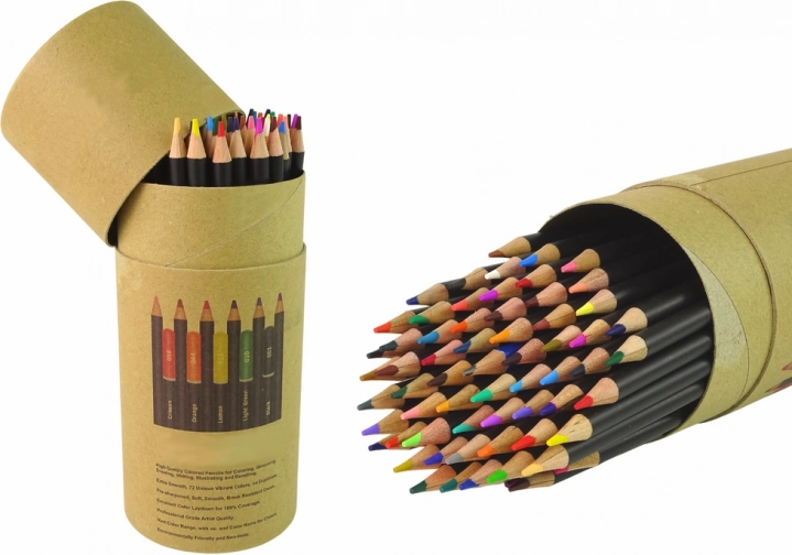Set di Pastelli in Tubo con Temperino e Gomma 74 pz