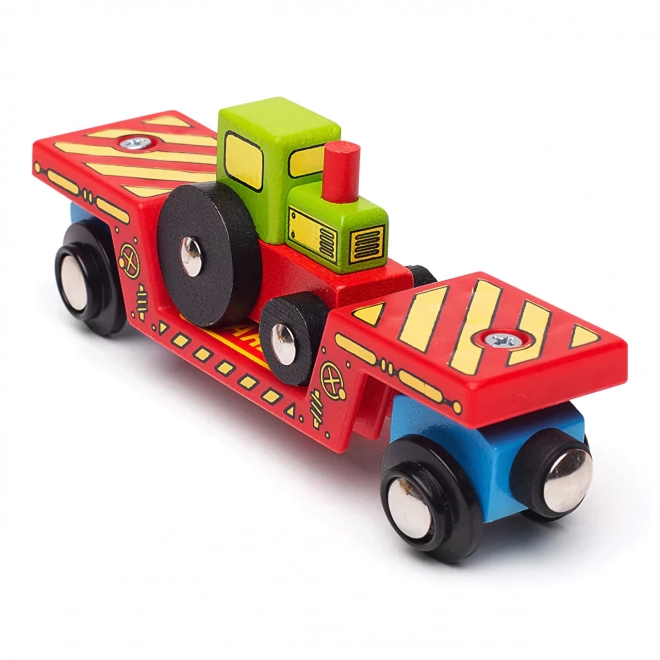 Carro merci Bigjigs Rail con trattore e 2 binari