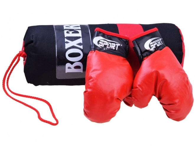 Set boxe con guantoni e sacco