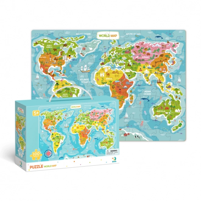 Puzzle Mappa del Mondo 100 Pezzi DODO