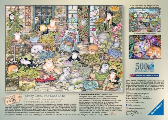 Puzzle Gatti Pazzi Ravensburger - La Vita dei Gatti 500 Pezzi