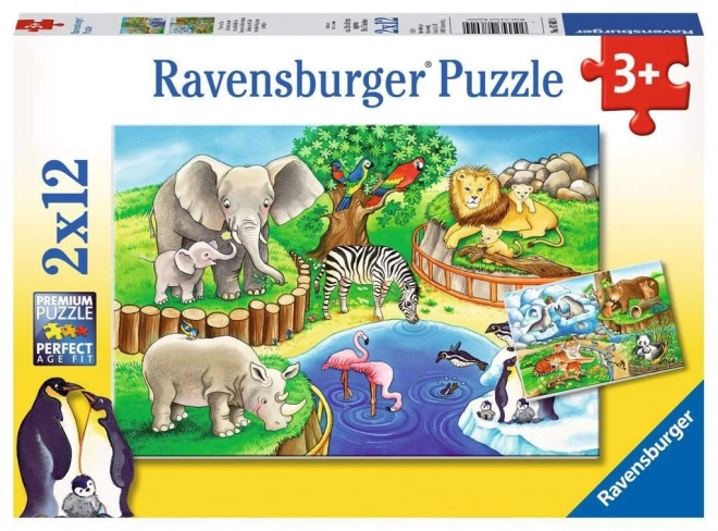 Puzzle 2-in-1 Animali allo Zoo