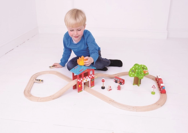 Pista dei Pompieri in Legno Bigjigs Rail