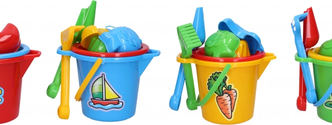 Piccolo set da sabbia con secchiello con beccuccio 16 × 11 cm