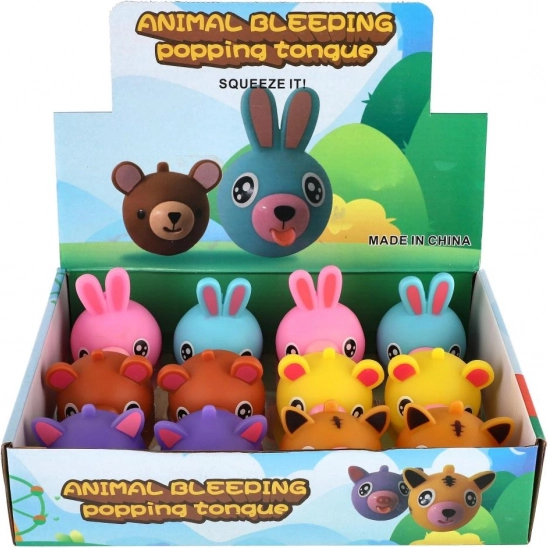 Animale di gomma fischiante con lingua 6 cm