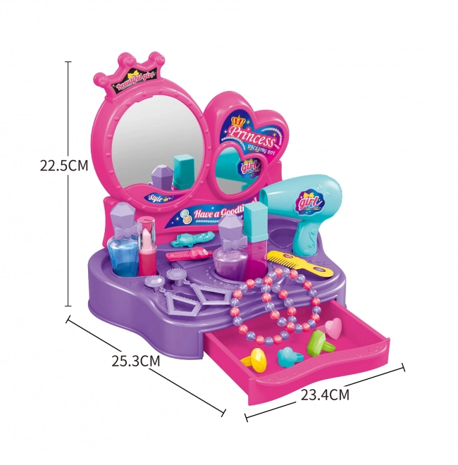 Toeletta da bambina con set di bellezza 18 pezzi