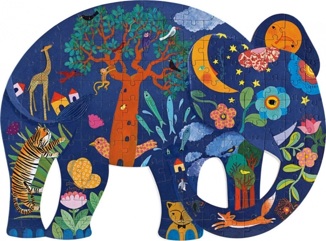 DJECO Puzzle di contorno Elefante 150 pezzi