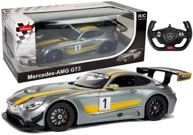 Auto R/C Mercedes-AMG GT3 Rastar 1:14 grigio a telecomando