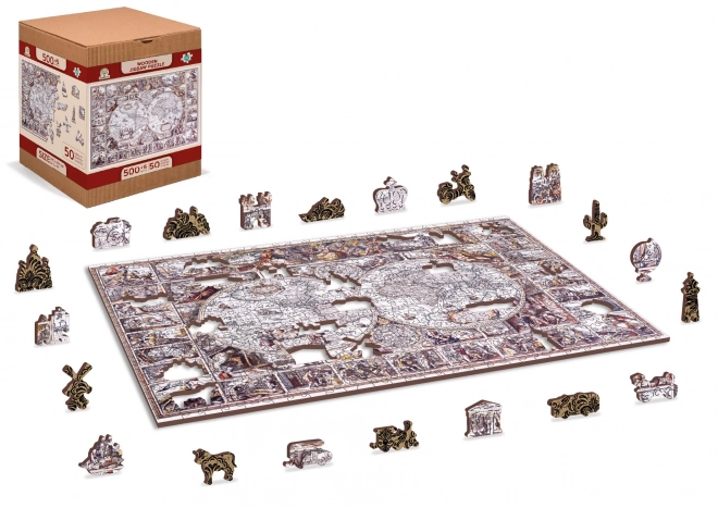 Puzzle in legno Mappa delle scoperte Wooden City