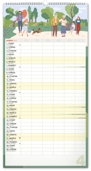 Calendario da Parete Pianificatore Familiare XXL 2025