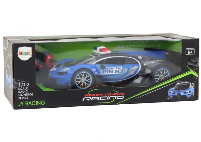 Auto telecomandato RC Polizia scala 1:12 blu