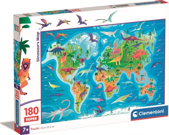 Puzzle 180 pezzi Mappa Dinosauri