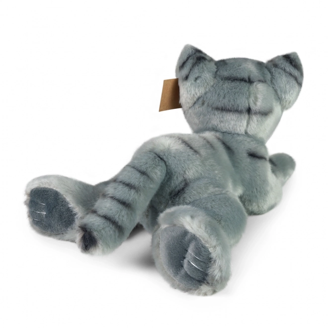 Gatto di peluche grigio sdraiato 30 cm ECO-FRIENDLY