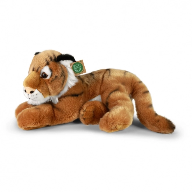 Tigre di peluche sdraiato 36 cm eco-friendly