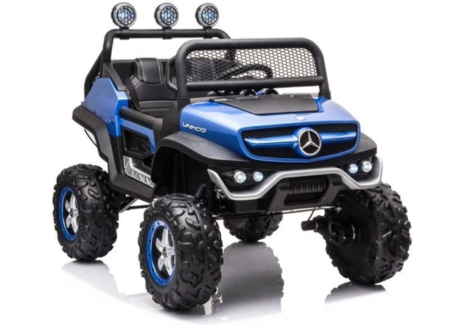 Auto elettrico a batteria Mercedes Unimog S rosso – Blu