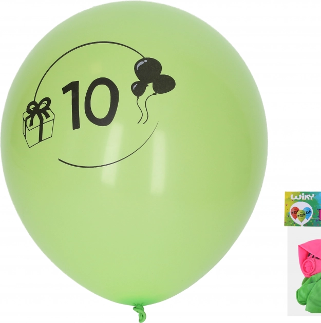 Palloncini gonfiabili 30 cm con numero 10 – set da 5 pezzi