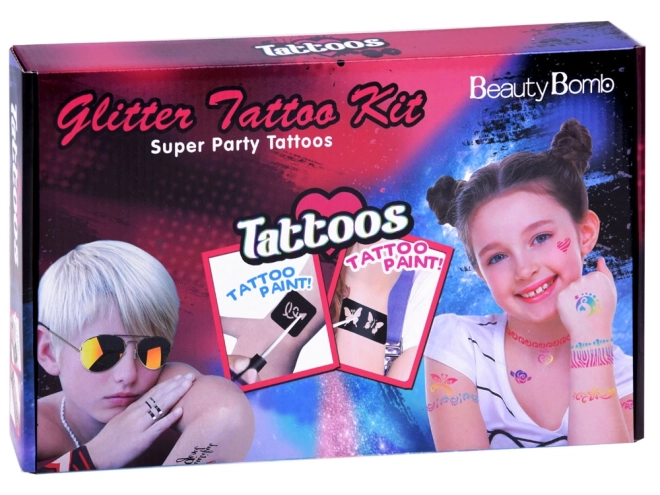 Grande set di tatuaggi glitterati per bambini