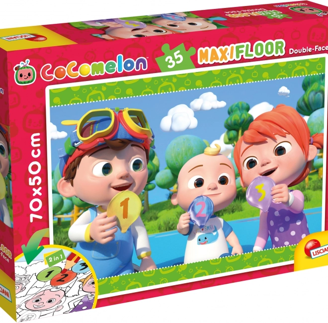 Puzzle maxi bifacciale COCOMELON 2 in 1, 35 pezzi, 70 × 50 cm