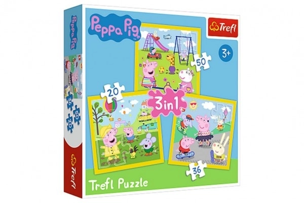 Giornata Felice di Peppa | Puzzle 3 in 1