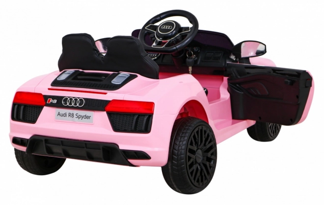 Auto elettrico per bambini Audi R8 rosa con telecomando