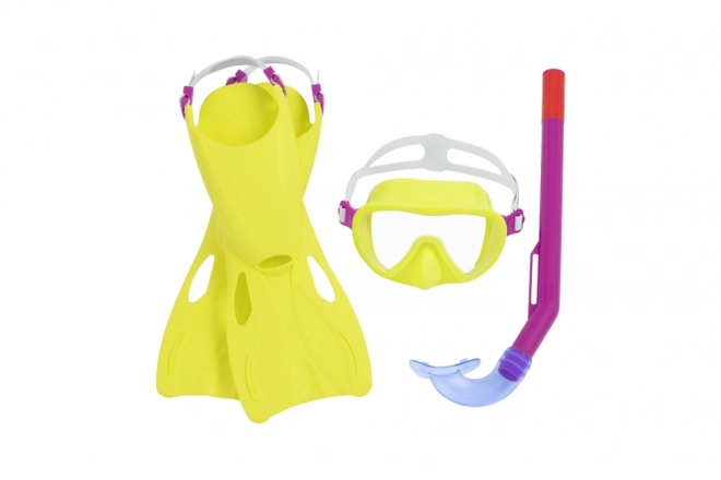 Set da immersione Bestway maschera gialla, pinne, tubo 25039