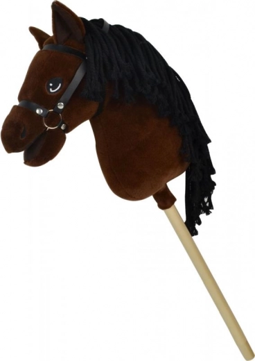 Cavallino a bastone Steppos Premium Lucky marrone scuro 70 cm