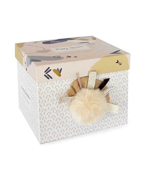 Doudou con coniglietto di peluche beige 25 cm