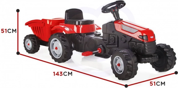 Trattore a pedali Farmer GoTrac Maxi con rimorchio Ruote silenziose