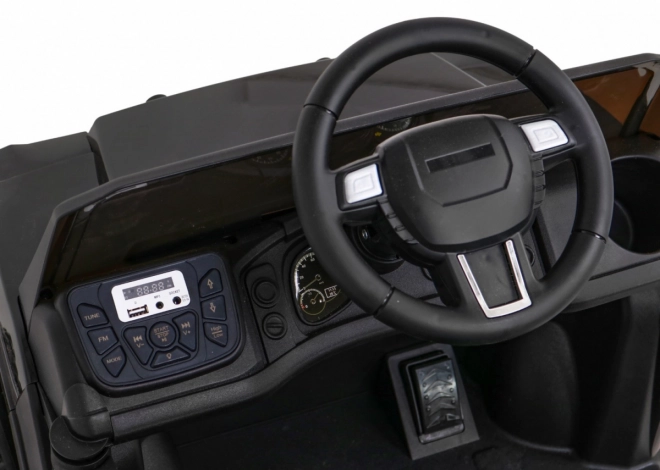 Pick-up agricolo per bambini nero + telecomando + portapacchi + pala + EVA + MP3 LED