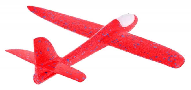 Modello di aereo in polistirolo per bambini Blu con stabilizzatore mobile e luce – rosso