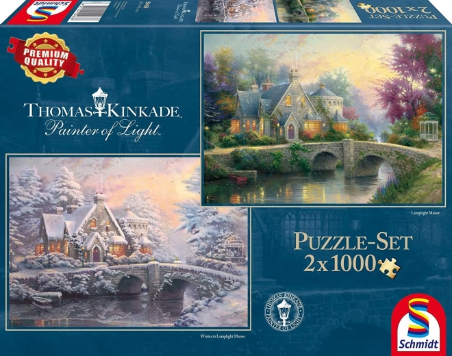 Puzzle primavera e inverno a Lamplight Manor 2x1000 pezzi