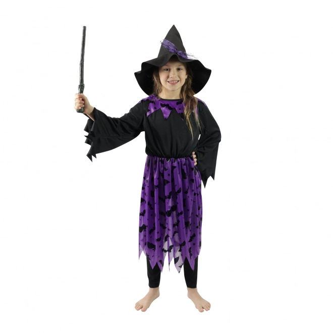 Costume Strega Bambina con Pipistrelli e Cappello