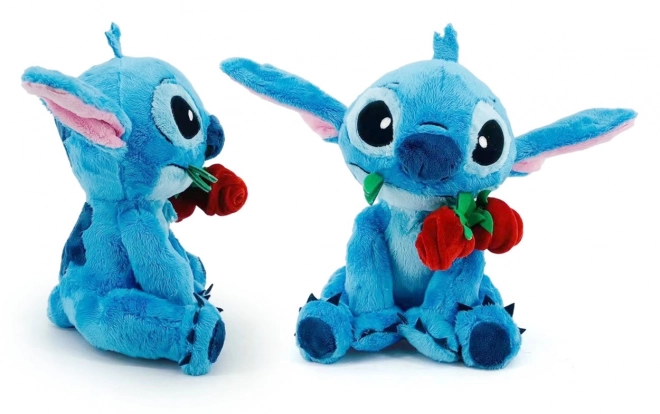 Pupazzo Disney Stitch con rosa 25 cm