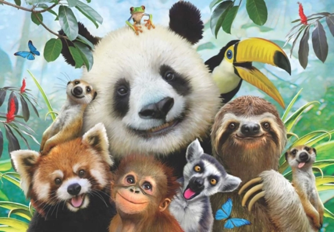 Puzzle selfie degli animali dello zoo 500 pezzi