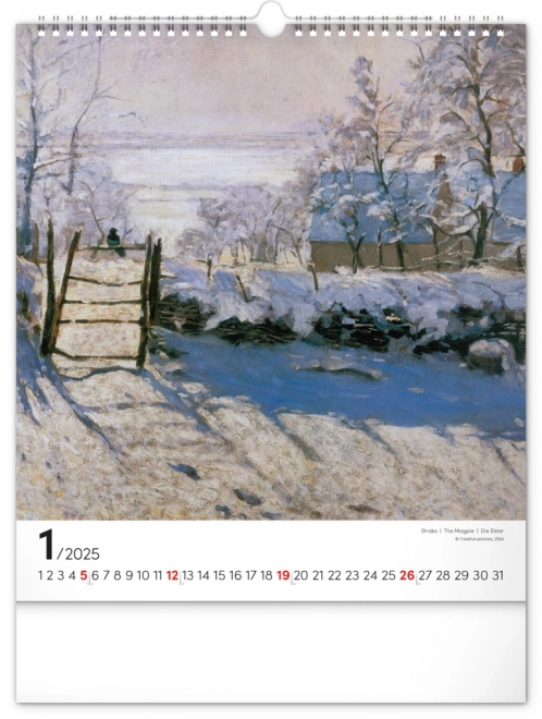 Calendario da Parete Claude Monet 2025 30x34 cm