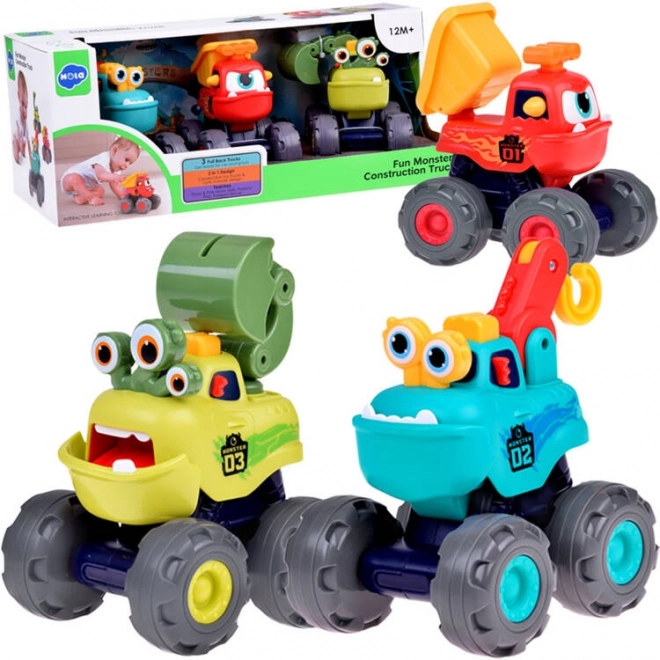 Set tre monster truck divertenti per bambini