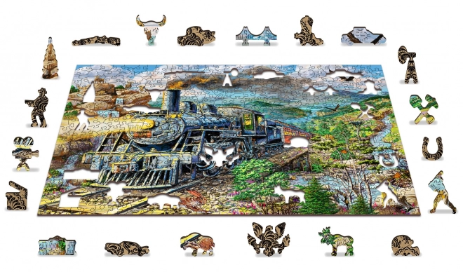 Puzzle in Legno Ferrovia 2 in 1