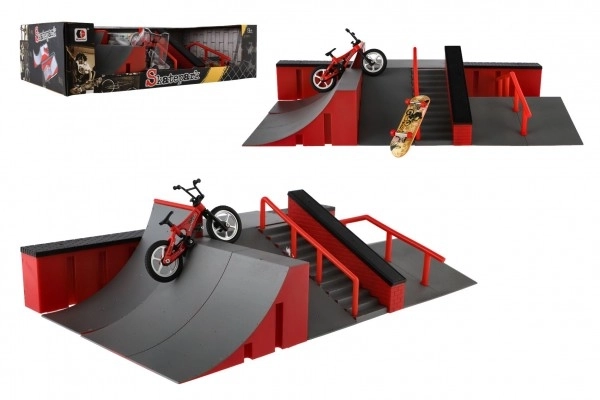 Set skateboard con rampa e bici da dito